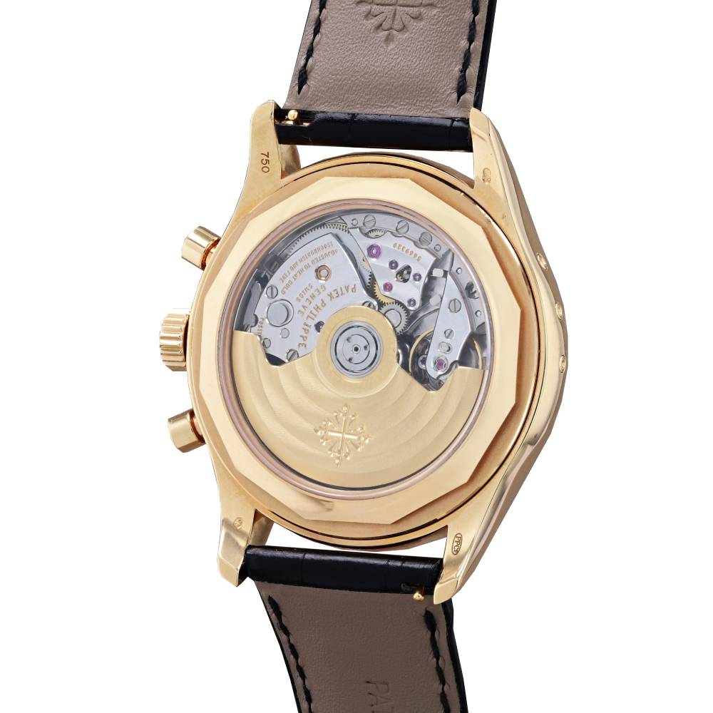 Patek Philippe Complications Chronograph 39.5mm Watch - Ref: 5170R/010 - Black Dial in 18K Rose Gold Black Alligator Strap