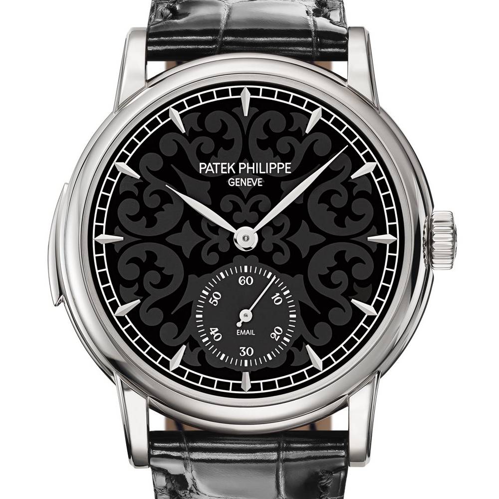 Patek Philippe Grand Complications 38mm Watch - Ref: 5078G-010 - Black Enamel Dial in 18K White Gold Black Alligator Strap