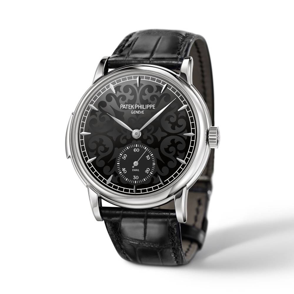 Patek Philippe Grand Complications 38mm Watch - Ref: 5078G-010 - Black Enamel Dial in 18K White Gold Black Alligator Strap