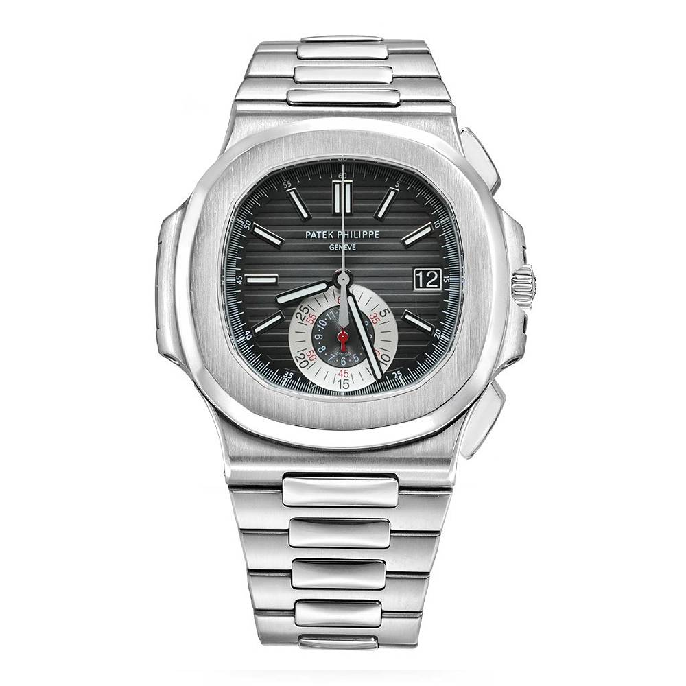 Patek Philippe Nautilus Chronograph 40th Anniversary 44mm Watch - Ref: 5980/1A-014 - Black Dial, Stainless Steel Bracelet