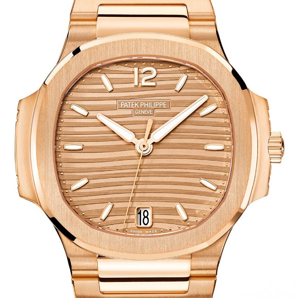 Patek Philippe Nautilus Ladies 35.2mm Women's Watch - Ref: 7118-1R-010 - Golden Brown Opaline Dial, 18K Rose Gold Bracelet