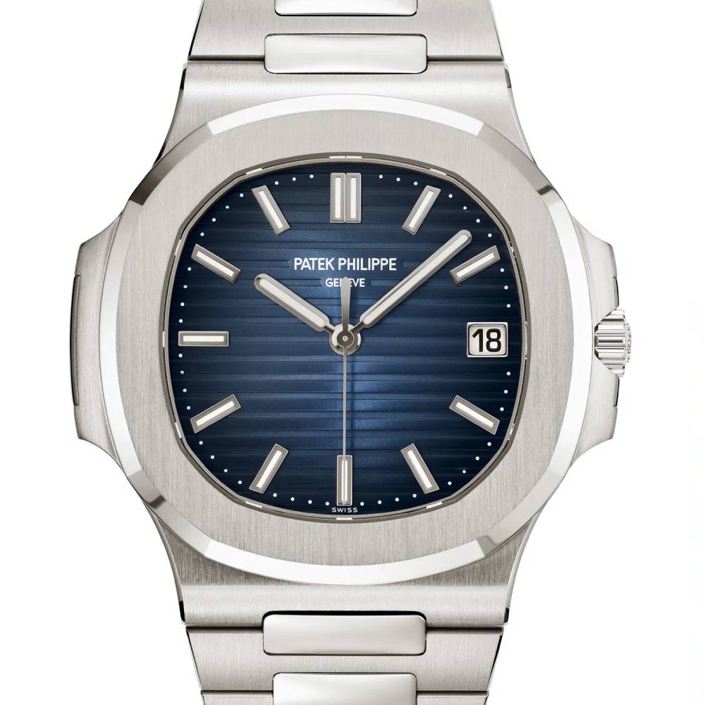 Patek Philippe Nautilus Self-Winding 41 mm Men's Watch - Ref: 5811/1G - Sunburst Blue with Black Gradient Rim Dial, 18k White gold Bracelet