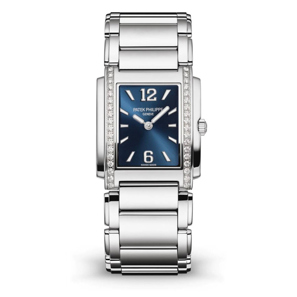 Patek Philippe Twenty~4 30 mm | Stainless steel bracelet | Blue sunburst dial | Watch 4910-1200A-001