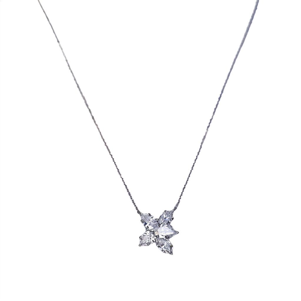 Platinum Pear cut Natural Diamonds Pendant PEN-72000