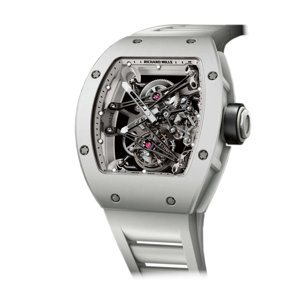 Richard Mille Tourbillon Bubba Watson 48 mm | Light Rubber Strap bracelet | Skeletonised dial | Magnesium-Aluminium Case Men's Watch RM 038