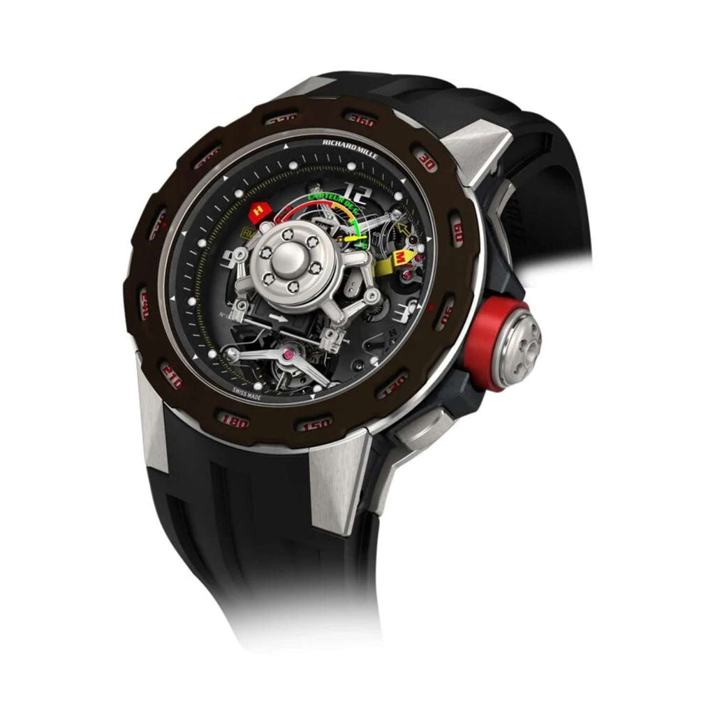 Richard Mille Tourbillon G-sensor Sébastien Loeb 47.7 mm | Black Rubber Strap bracelet | Skeletonized dial Titanium bezel | Ceramic Case Men's Watch RM 36-01