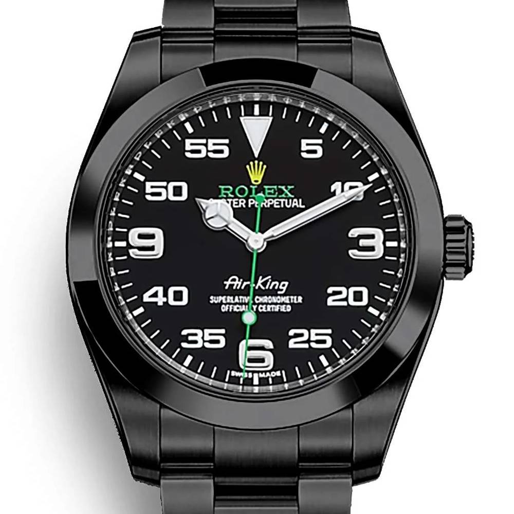 Rolex Air King 40mm - Ref: 116900-0001-pvd-2 - Black Arabic Numerals Dial, Black PVD Stainless Steel Oyster Bracelet Watch