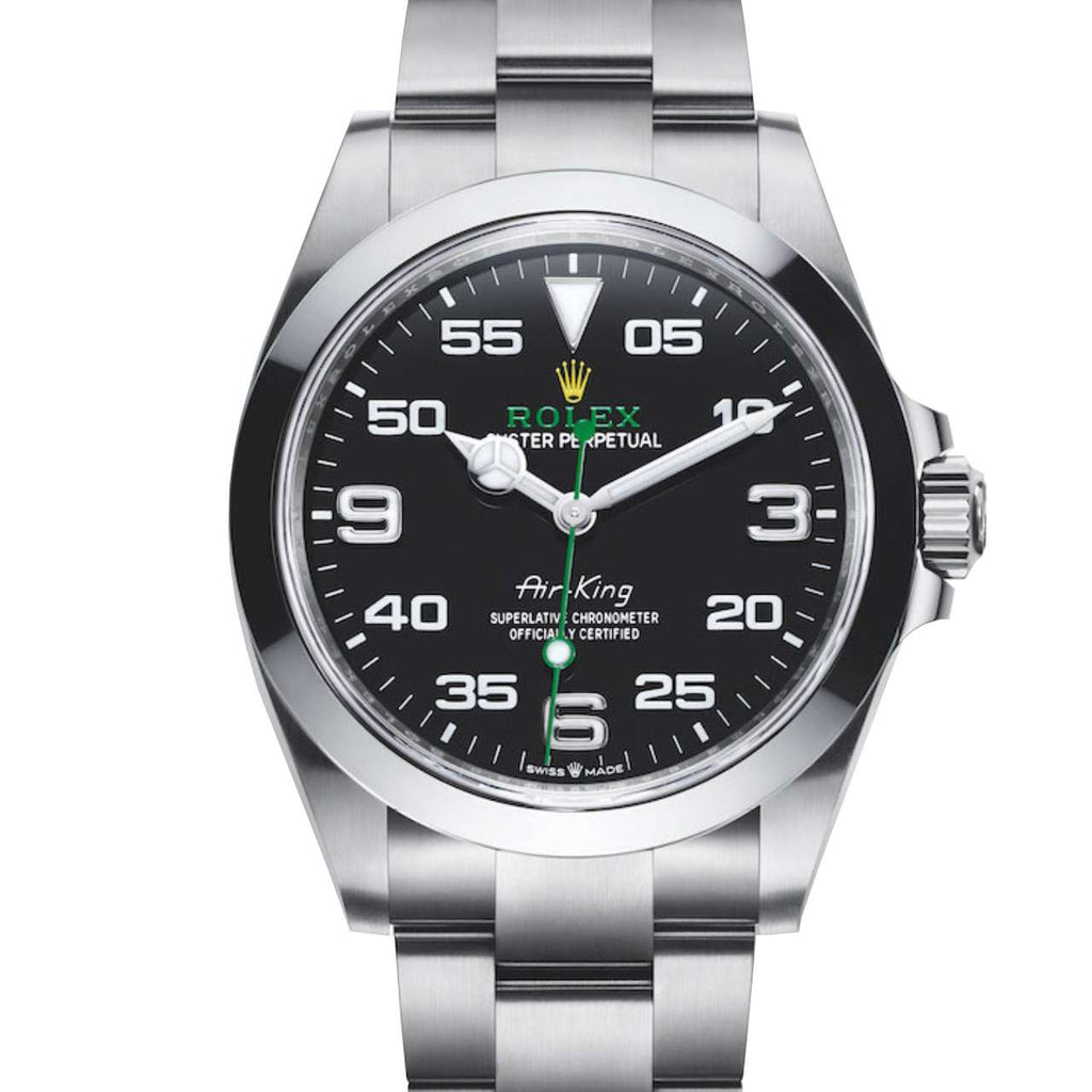 Rolex, Air-King Black Arabic Dial Smooth Bezel Oystersteel Oyster Bracelet Watch 126900