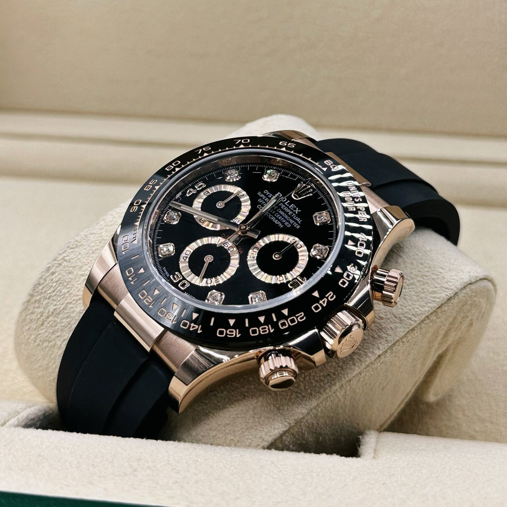 Rolex Cosmograph Daytona 40 mm | Oysterflex bracelet | Black Diamond dial | 18k Everose Gold case Men's Watch 116515ln