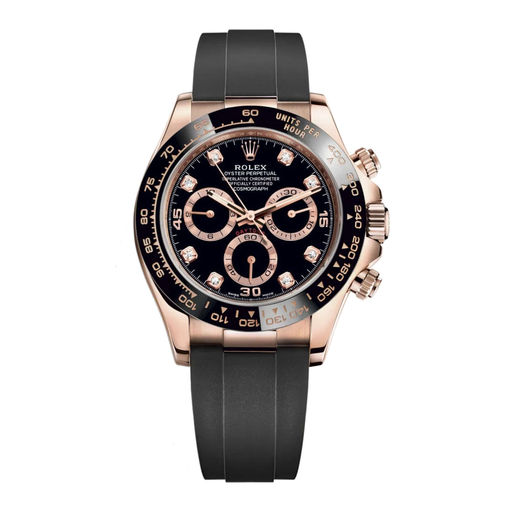 Rolex Cosmograph Daytona 40 mm | Oysterflex bracelet | Black Diamond dial | 18k Everose Gold case Men's Watch 116515ln