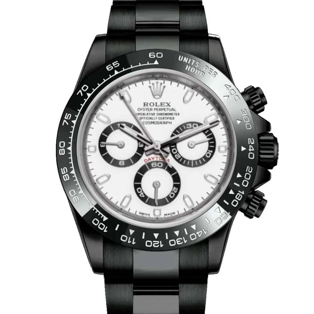 Rolex Cosmograph Daytona 40mm - Ref: 116500ln - White Index Dial & Ceramic Bezel, PVD Stainless Steel Oyster Bracelet Men's Watch