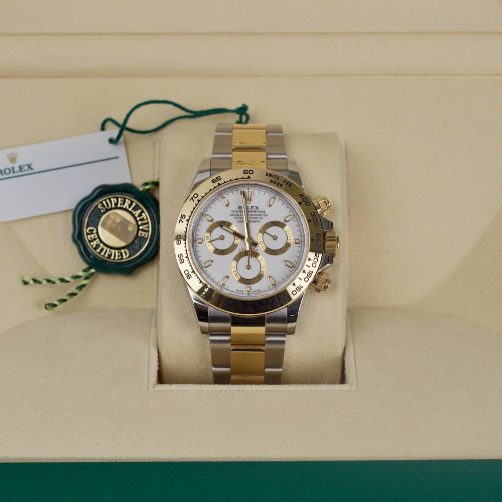 Rolex Cosmograph Daytona 40mm - Ref: 116503-0001 - White Index Dial & Gold Bezel, Two Tone Stainless Steel & 18K Yellow Gold Oyster Bracelet Men's Watch