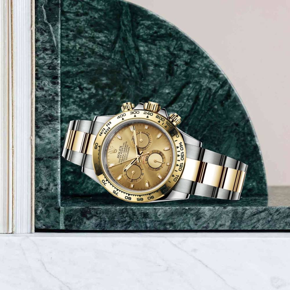 Rolex Cosmograph Daytona 40mm - Ref: 116503-0003 - Champagne Index Dial & Gold Bezel, Two Tone Stainless Steel & 18K Yellow Gold Oyster Bracelet Men's Watch