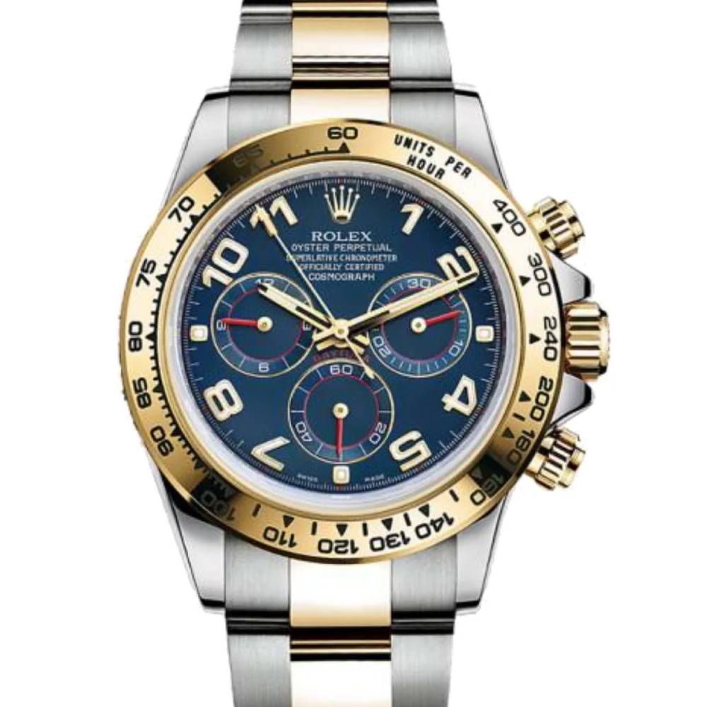 Rolex Cosmograph Daytona 40mm - Ref: 116503BD - Blue Arabic Numerals Dial & Gold Bezel, Two Tone Stainless Steel & 18K Yellow Gold Oyster Bracelet Men's Watch