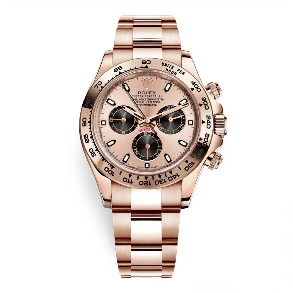 Rolex Cosmograph Daytona 40mm - Ref: 116505-0009 - Rose & Black Index Dial, 18K Rose Gold Oyster Bracelet Men's Watch