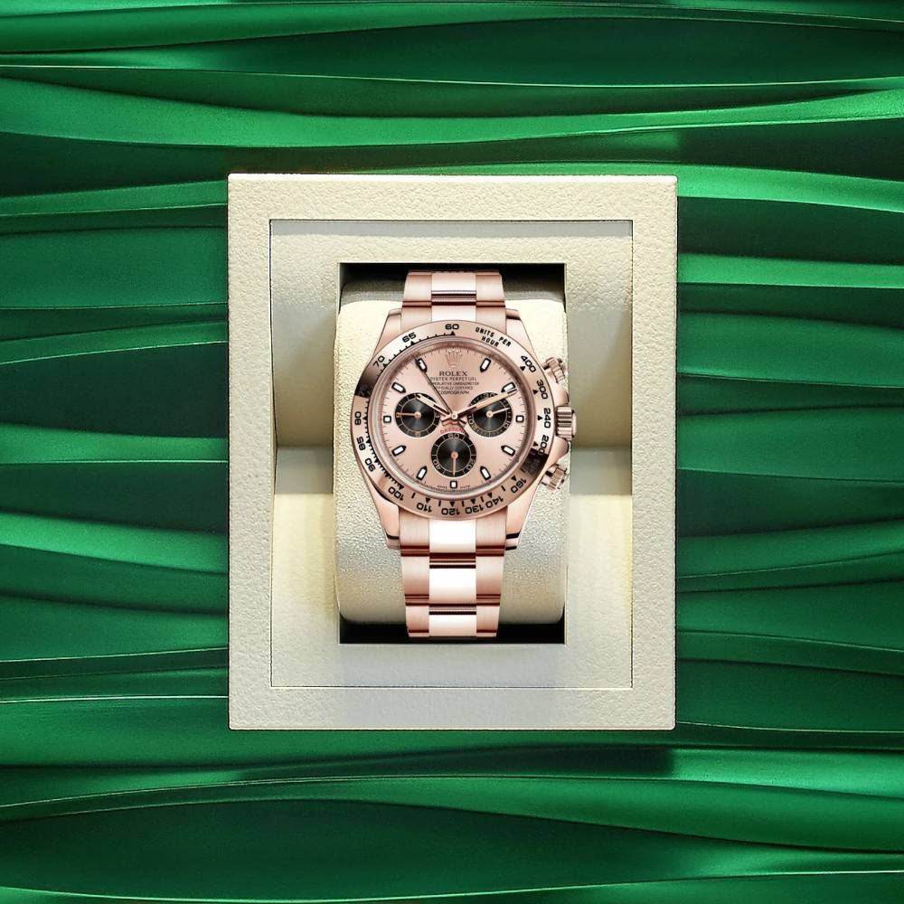 Rolex Cosmograph Daytona 40mm - Ref: 116505-0009 - Rose & Black Index Dial, 18K Rose Gold Oyster Bracelet Men's Watch