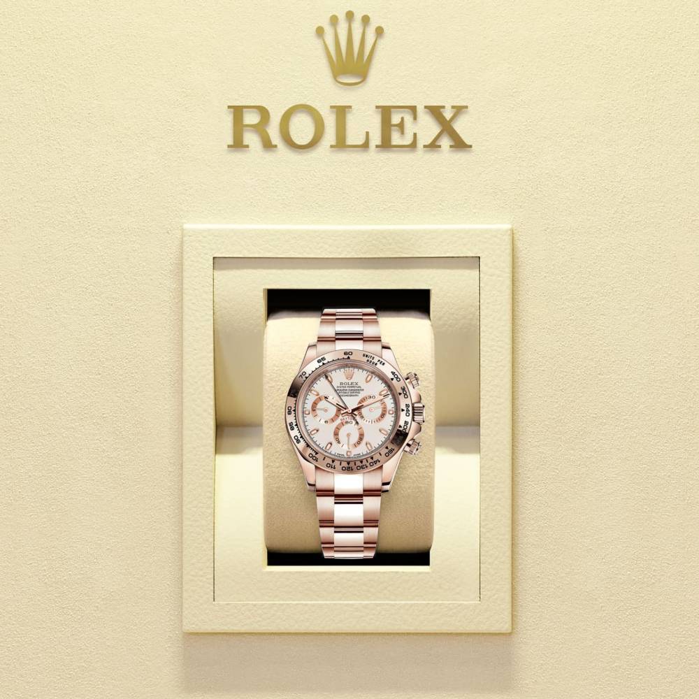 Rolex Cosmograph Daytona 40mm - Ref: 116505-0010 - Ivory Index Dial, 18K Rose Gold Oyster Bracelet Men's Watch