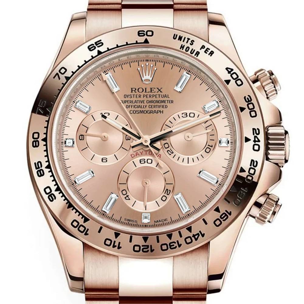 Rolex Cosmograph Daytona 40mm - Ref: 116505-0012 - Rose Diamond Dial, 18K Rose Gold Oyster Bracelet Men's Watch