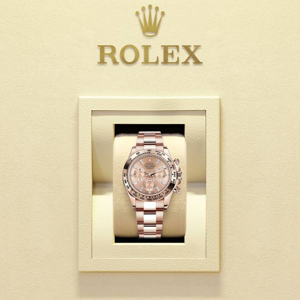 Rolex Cosmograph Daytona 40mm - Ref: 116505-0012 - Rose Diamond Dial, 18K Rose Gold Oyster Bracelet Men's Watch