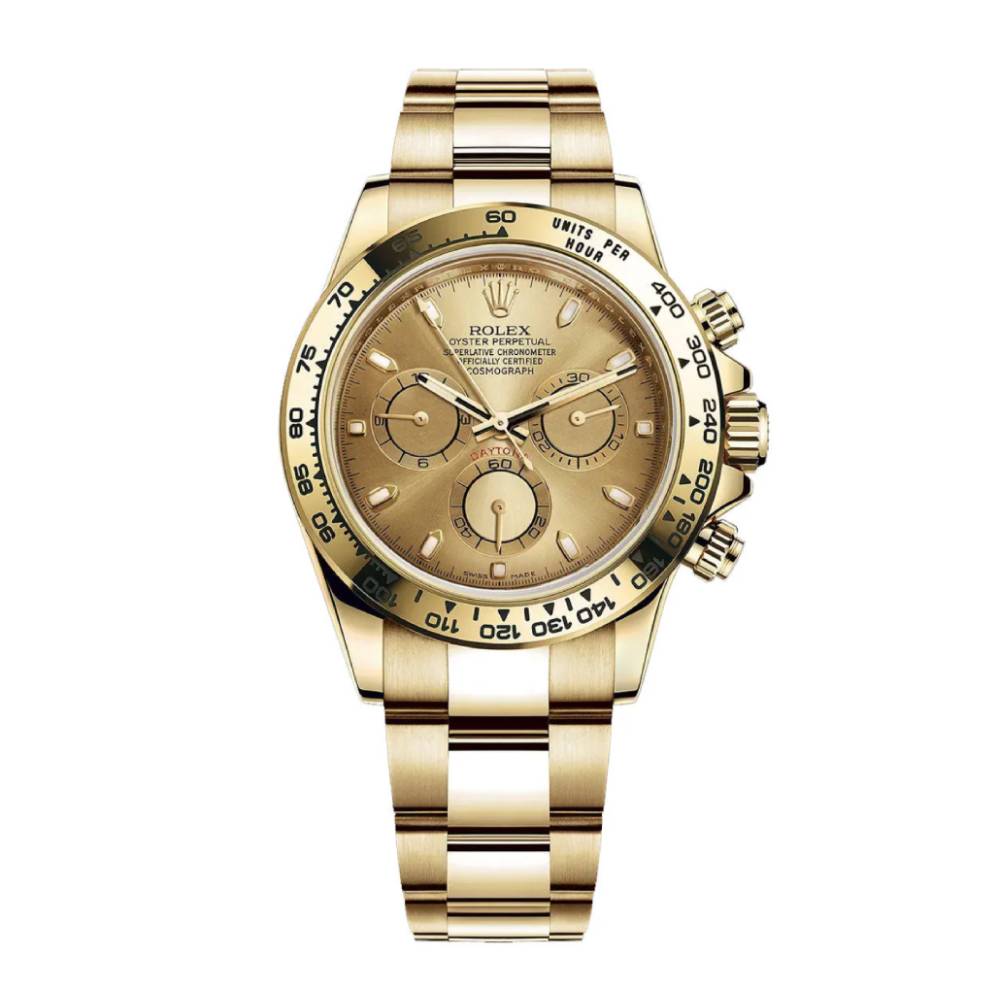 Rolex Cosmograph Daytona 40mm - Ref: 116508-0003 - Champagne Index Dial, 18K Yellow Gold Oyster Bracelet Men's Watch