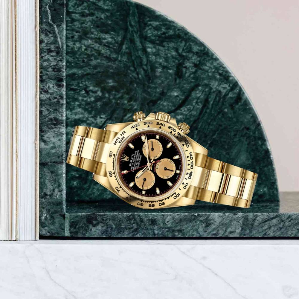 Rolex Cosmograph Daytona 40mm - Ref: 116508-0009 - Black & Champagne Index Dial, 18K Yellow Gold Oyster Bracelet Men's Watch