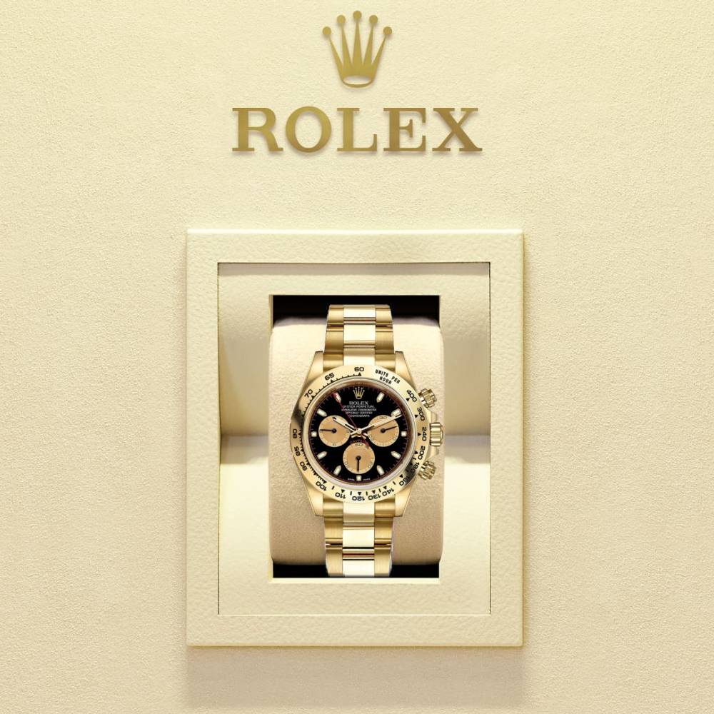 Rolex Cosmograph Daytona 40mm - Ref: 116508-0009 - Black & Champagne Index Dial, 18K Yellow Gold Oyster Bracelet Men's Watch