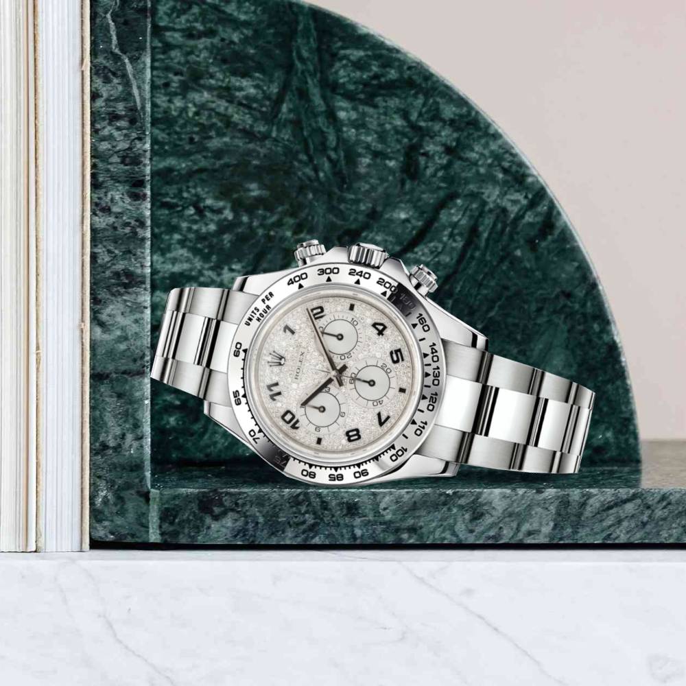 Rolex Cosmograph Daytona 40mm - Ref: 116509PAVE - Pave Diamond Dial, 18K White Gold Oyster Bracelet Men's Watch