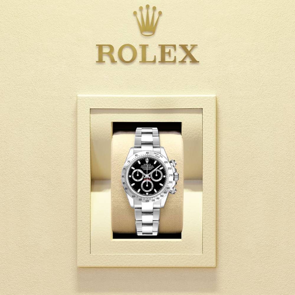 Rolex Cosmograph Daytona 40mm - Ref: 116520BKSO - Black Dial & Stainless Steel Bezel, Stainless Steel Oyster Bracelet Men's Watch