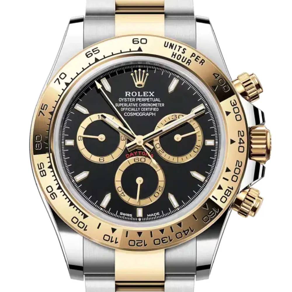 Rolex Cosmograph Daytona 40mm - Ref: 126503 - Black Index Dial & Gold Bezel, Two Tone Stainless Steel & 18K Yellow Gold Oyster Bracelet Men's Watch