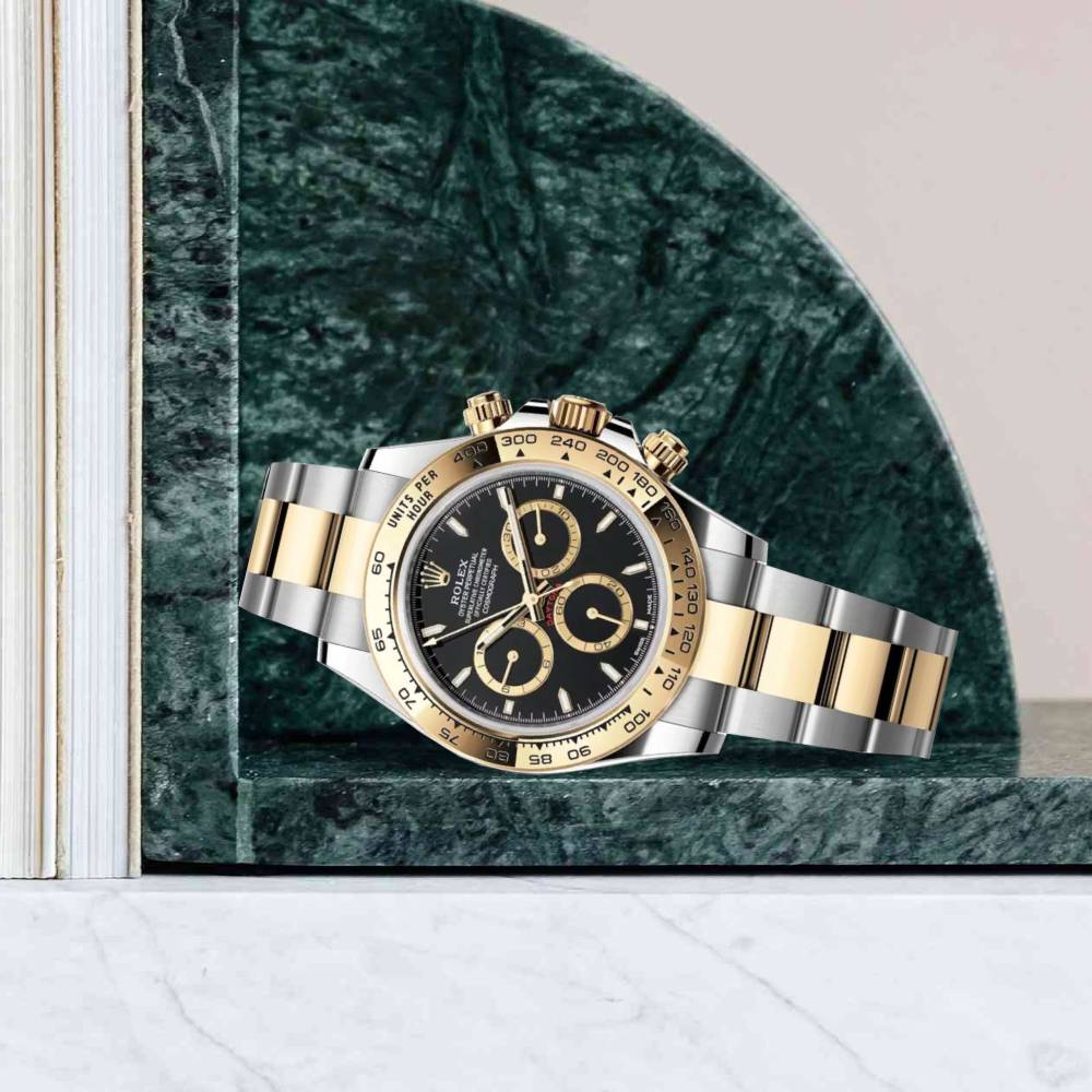 Rolex Cosmograph Daytona 40mm - Ref: 126503 - Black Index Dial & Gold Bezel, Two Tone Stainless Steel & 18K Yellow Gold Oyster Bracelet Men's Watch