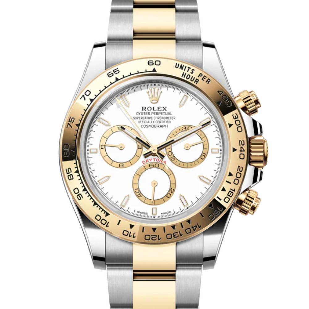 Rolex Cosmograph Daytona 40mm - Ref: 126503 - White Index Dial & Gold Bezel, Two Tone Stainless Steel & 18K Yellow Gold Oyster Bracelet Men's Watch