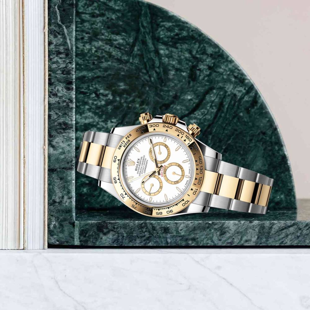 Rolex Cosmograph Daytona 40mm - Ref: 126503 - White Index Dial & Gold Bezel, Two Tone Stainless Steel & 18K Yellow Gold Oyster Bracelet Men's Watch