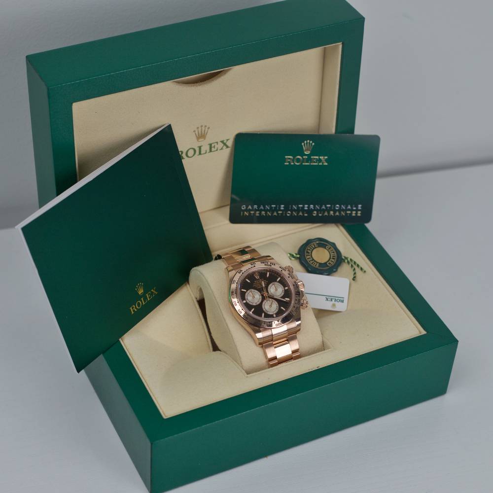 Rolex Cosmograph Daytona 40mm - Ref: 126505-0001 - Black Stick Dial, 18K Rose Gold Oyster Bracelet Men's Watch