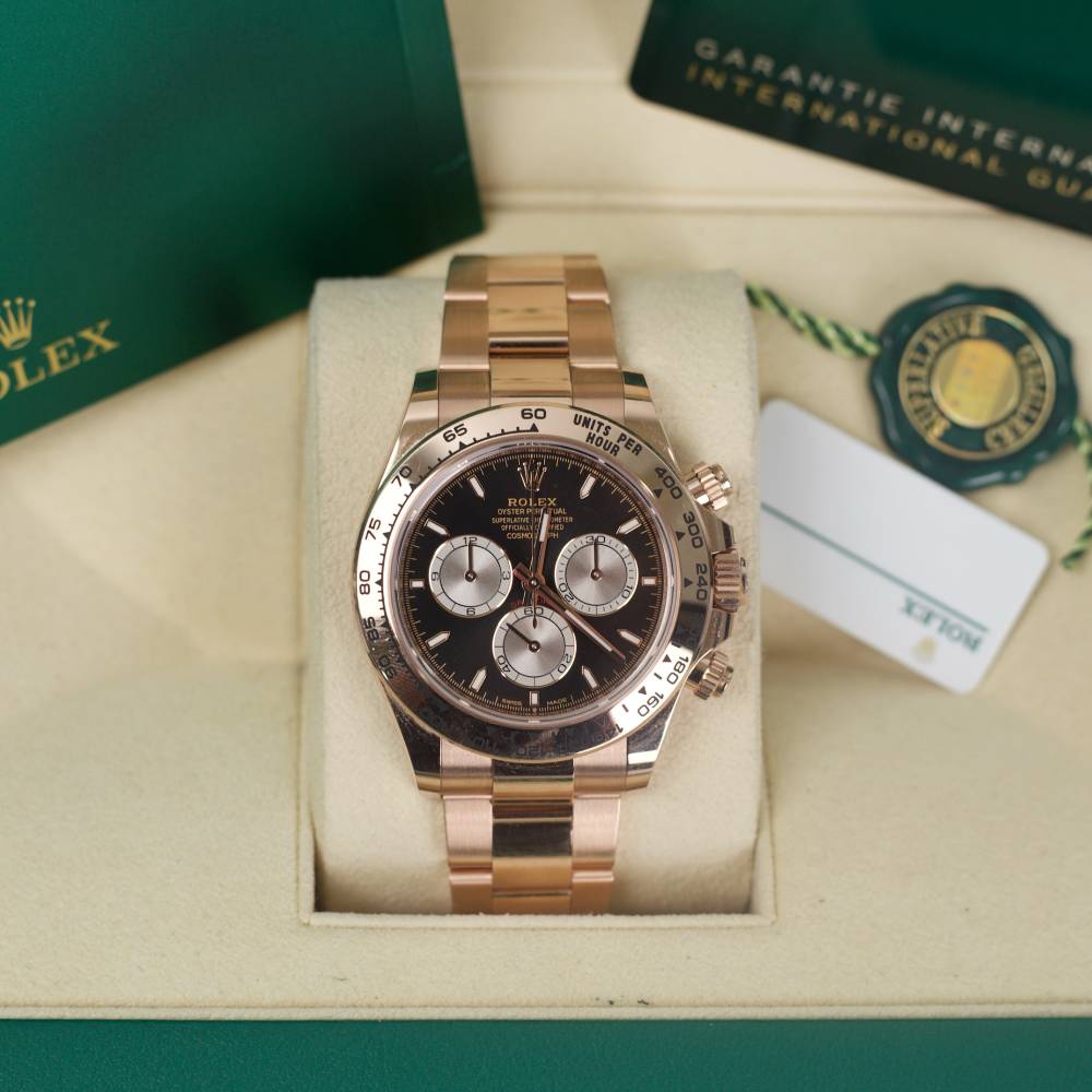 Rolex Cosmograph Daytona 40mm - Ref: 126505-0001 - Black Stick Dial, 18K Rose Gold Oyster Bracelet Men's Watch