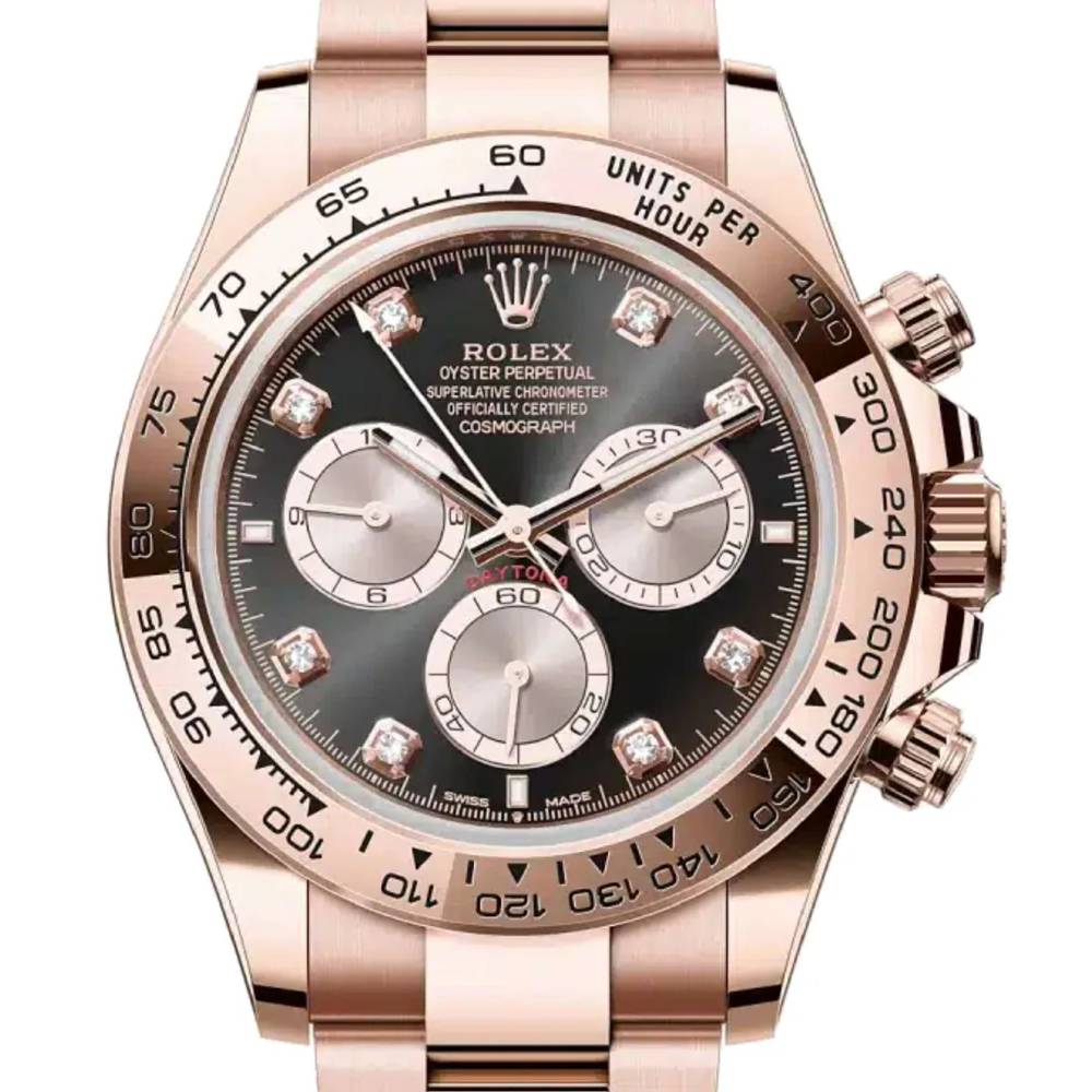 Rolex Cosmograph Daytona 40mm - Ref: 126505-0002 - Bright Black & Sundust Diamond Dial, 18K Rose Gold Oyster Bracelet Men's Watch