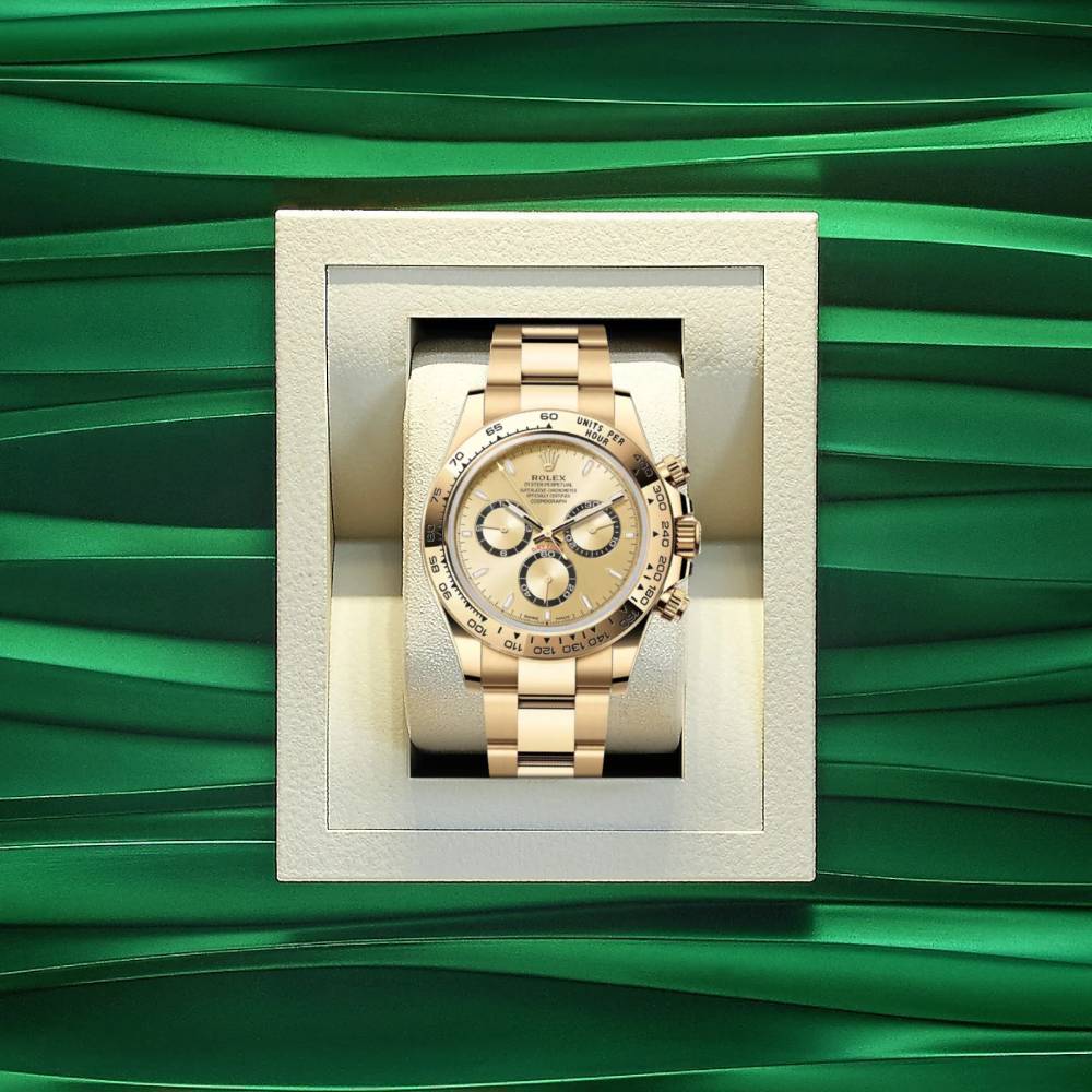 Rolex Cosmograph Daytona 40mm - Ref: 126508 - Golden Index Dial, 18K Yellow Gold Oyster Bracelet Men's Watch