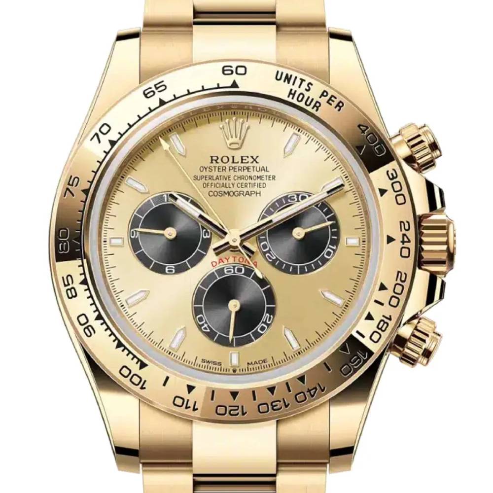 Rolex Cosmograph Daytona 40mm - Ref: 126508 - Golden & Black Index Dial, 18K Yellow Gold Oyster Bracelet Men's Watch