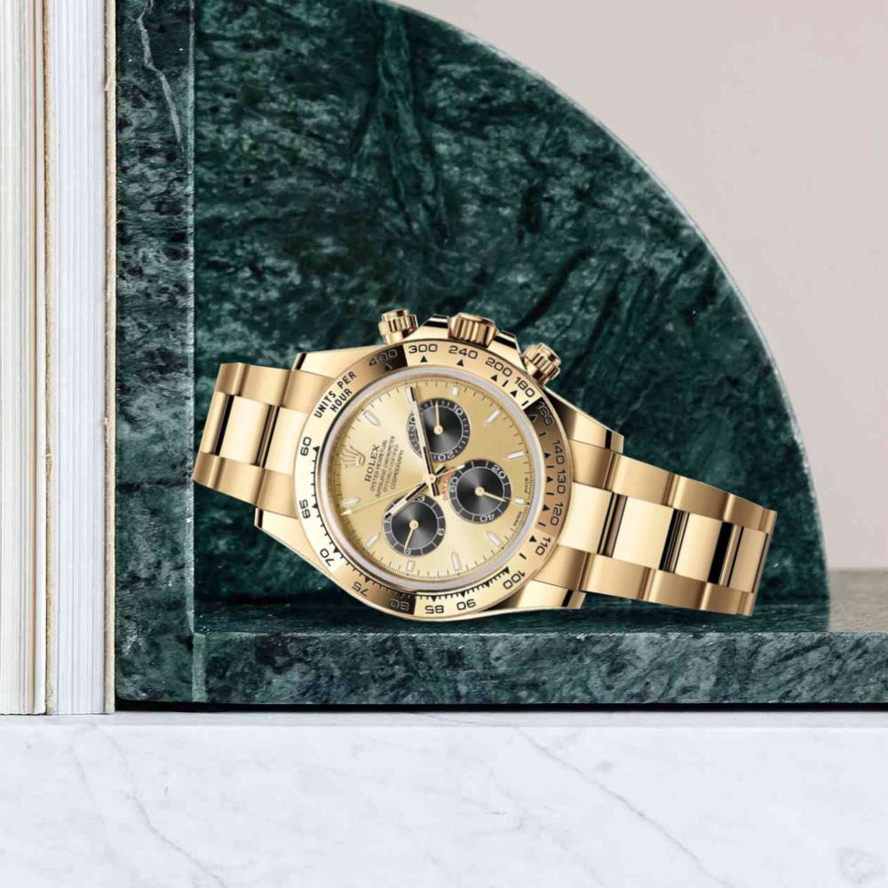 Rolex Cosmograph Daytona 40mm - Ref: 126508 - Golden & Black Index Dial, 18K Yellow Gold Oyster Bracelet Men's Watch