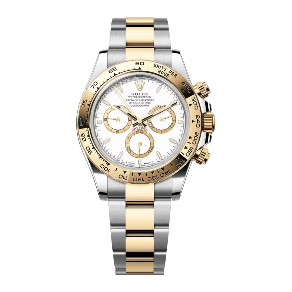2023 RELEASE Rolex Cosmograph Daytona 40 mm | Two-Tone 18k Yellow gold and Stainless Steel Oyster bracelet | White dial | Men's Watch 126503
