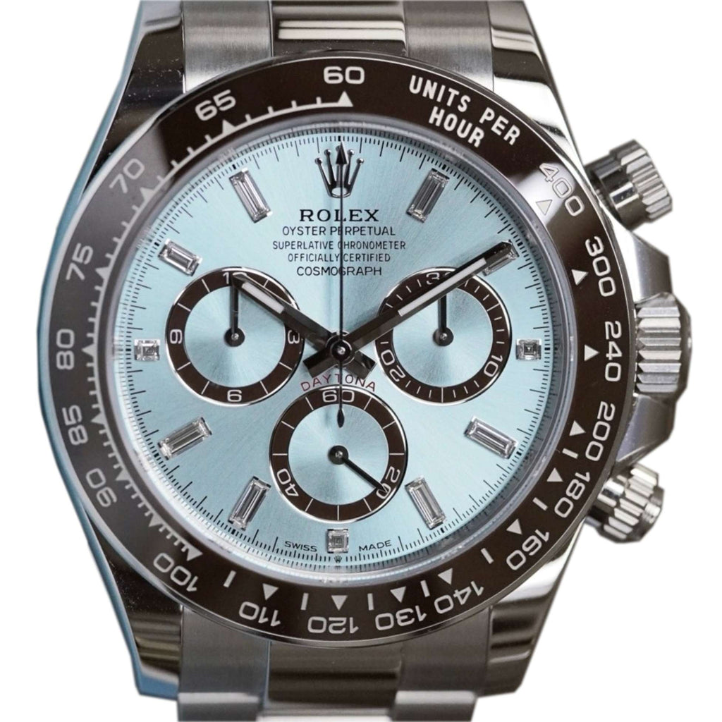 2023 RELEASE Rolex Cosmograph Daytona 40mm | Platinum Oyster bracelet | Ice Blue Diamond dial | Platinum Case Men's Watch 126506A