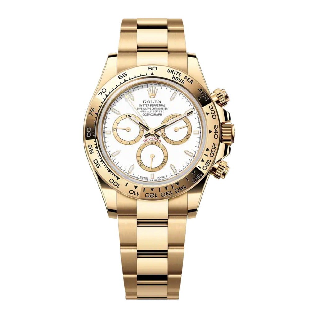 2023 Release Rolex Cosmograph Daytona 40 mm | 18k Yellow gold Oyster bracelet | White dial | Men's Watch 126508