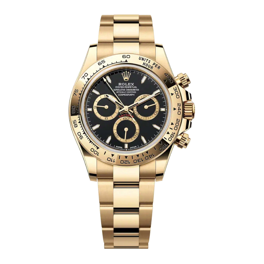 2023 Release Rolex Cosmograph Daytona 40 mm | 18k Yellow gold Oyster bracelet | Black dial | Men's Watch 126508