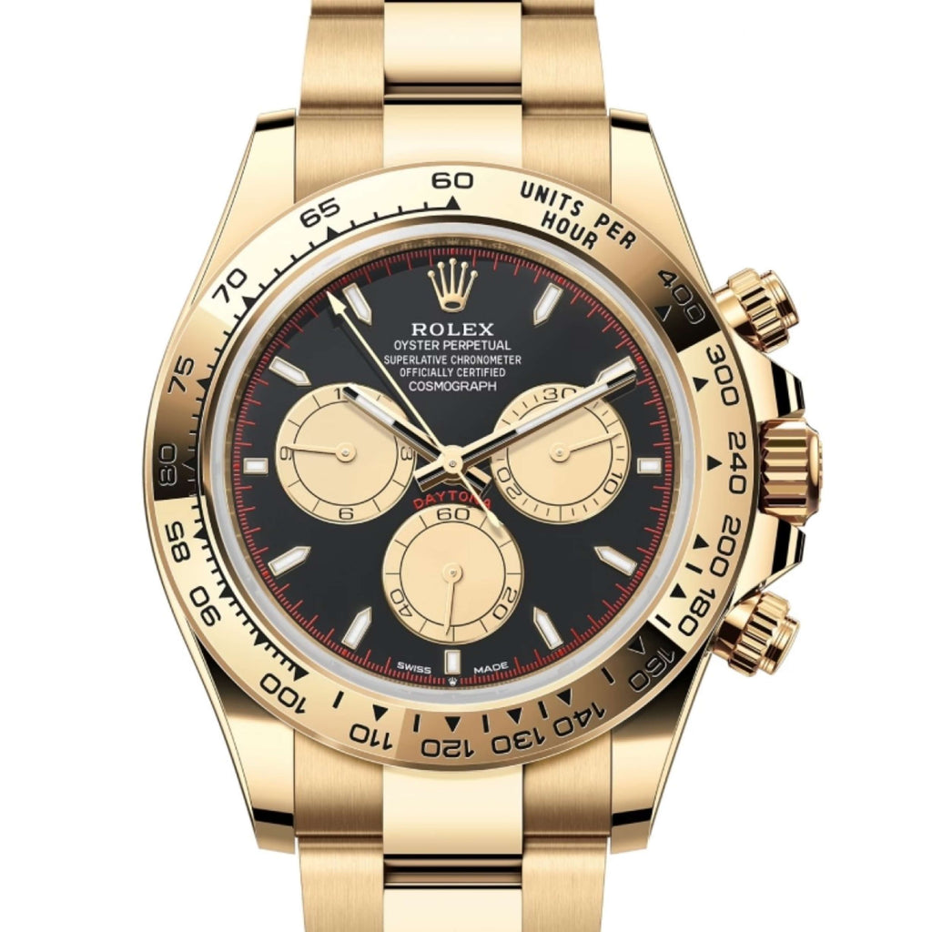  Rolex Cosmograph Daytona 40 mm | 18k Yellow gold Oyster bracelet | Intense black and champagne dial | Men's Watch 126508