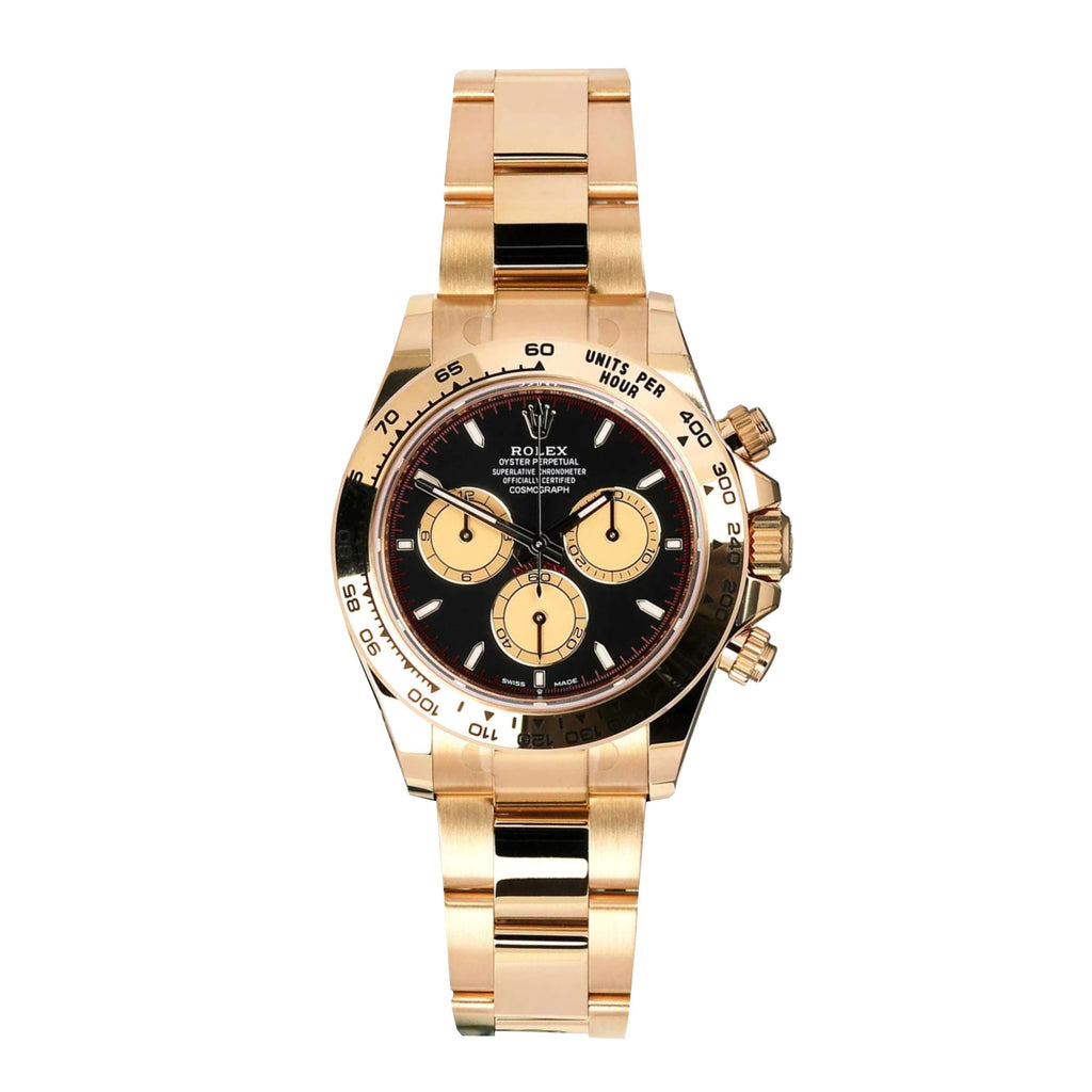  Rolex Cosmograph Daytona 40 mm | 18k Yellow gold Oyster bracelet | Intense black and champagne dial | Men's Watch 126508