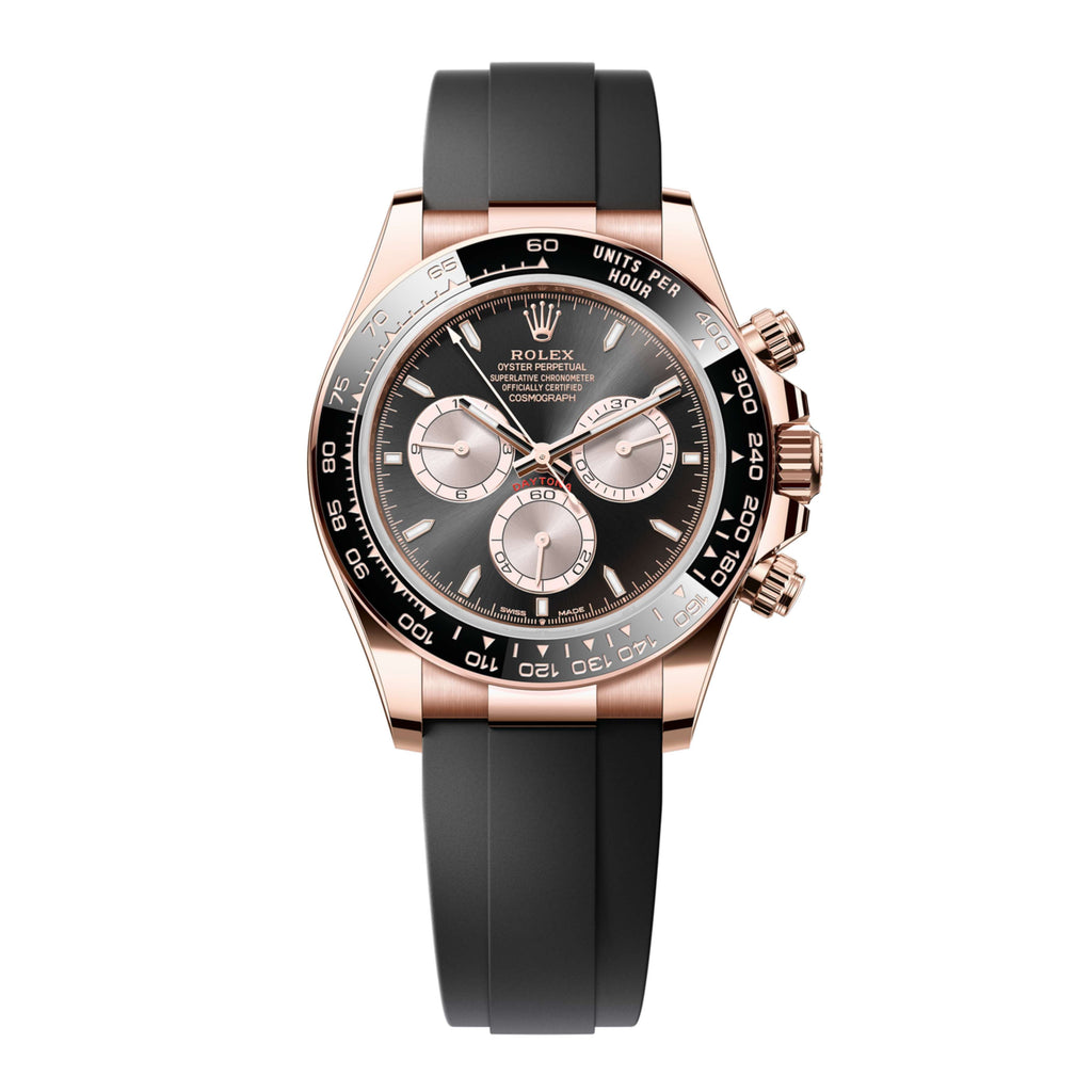 2023 Release Rolex Cosmograph Daytona 40 mm | Oysterflex bracelet | Bright black and Sundust dial | 18k Everose gold Case Men's Watch 126515LN