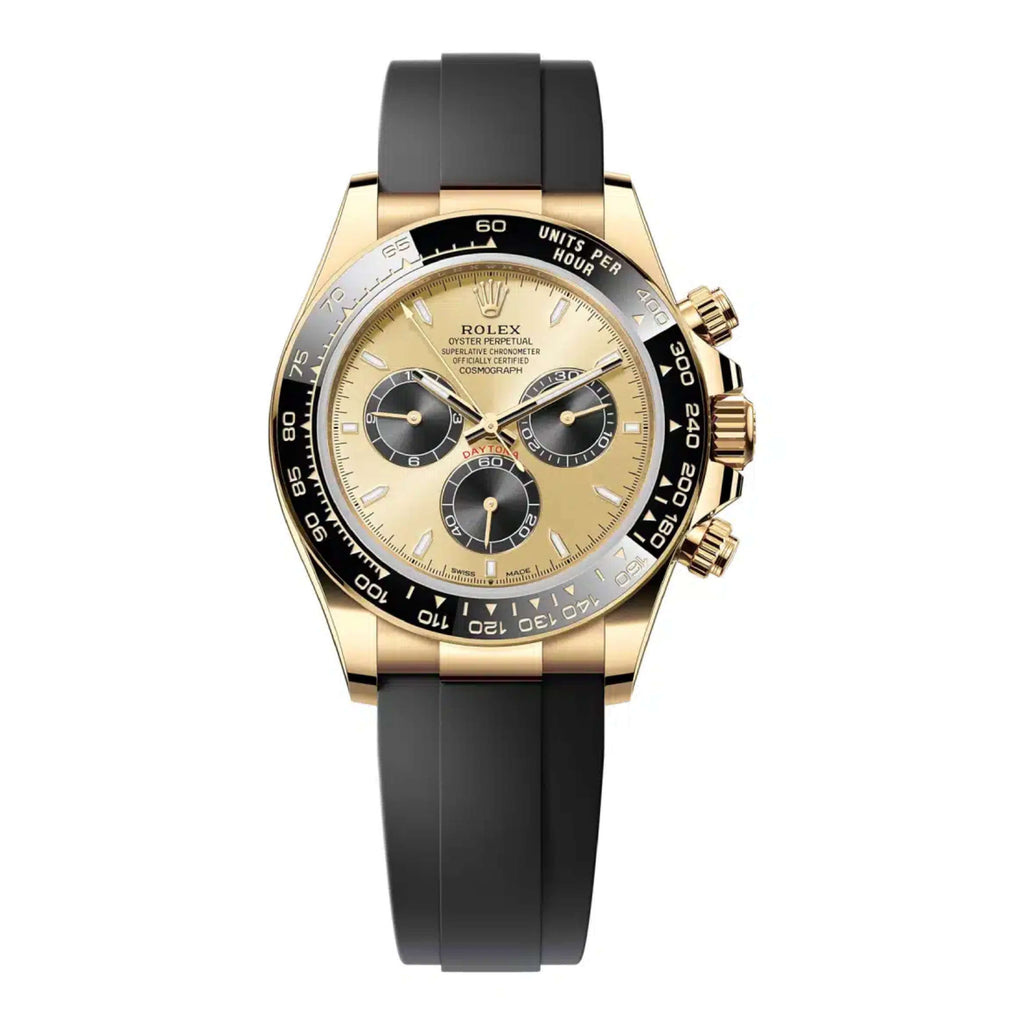 2023 Release Rolex Cosmograph Daytona 40 mm | Oysterflex bracelet | Golden and bright black dial | 18k yellow gold Case Men's Watch 126518LN