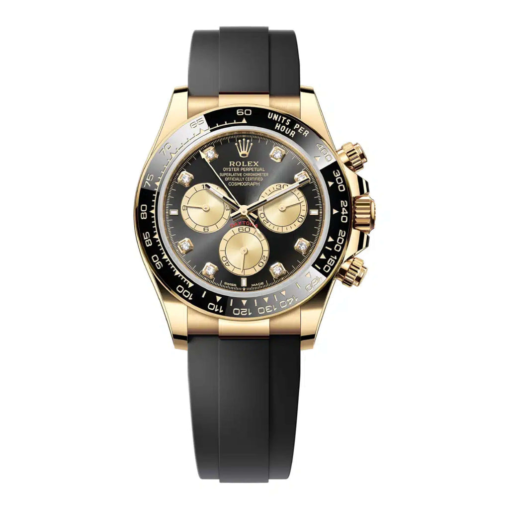 2023 RELEASE Rolex Cosmograph Daytona 40 mm | Oysterflex bracelet | Black Diamond dial | 18k yellow gold Case Men's Watch 126518LN