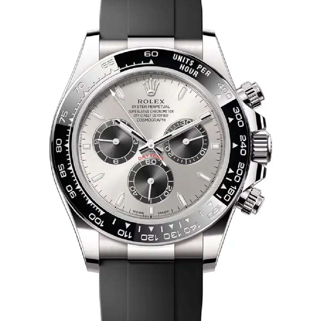 Rolex Cosmograph Daytona, Steel and bright black dial, Oysterflex bracelet, 18k white gold Watch 126519LN