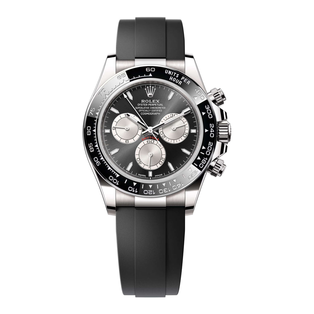 2023 Release Rolex Cosmograph Daytona 40 mm | Oysterflex bracelet | Bright black and steel dial | 18k white gold Case Men's Watch 126519LN