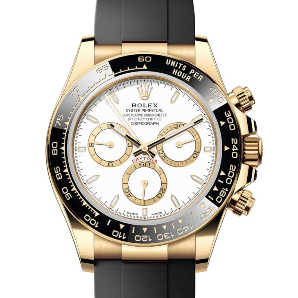 2023 Release Rolex Cosmograph Daytona 40 mm | Oysterflex bracelet | White dial | 18k yellow gold Case Men's Watch 126518LN